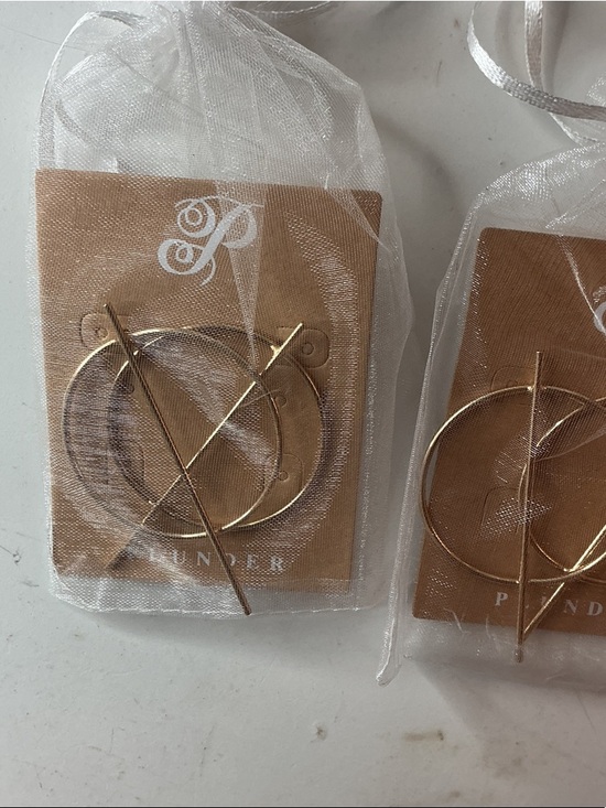 Plunder Gold Hoop & Bar Earrings Set of Two NWT - Picture 2 of 5